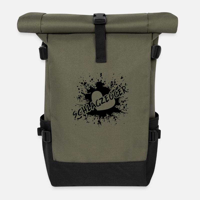 Schlagzeuger - Rolltop Rucksack - Olive/Schwarz