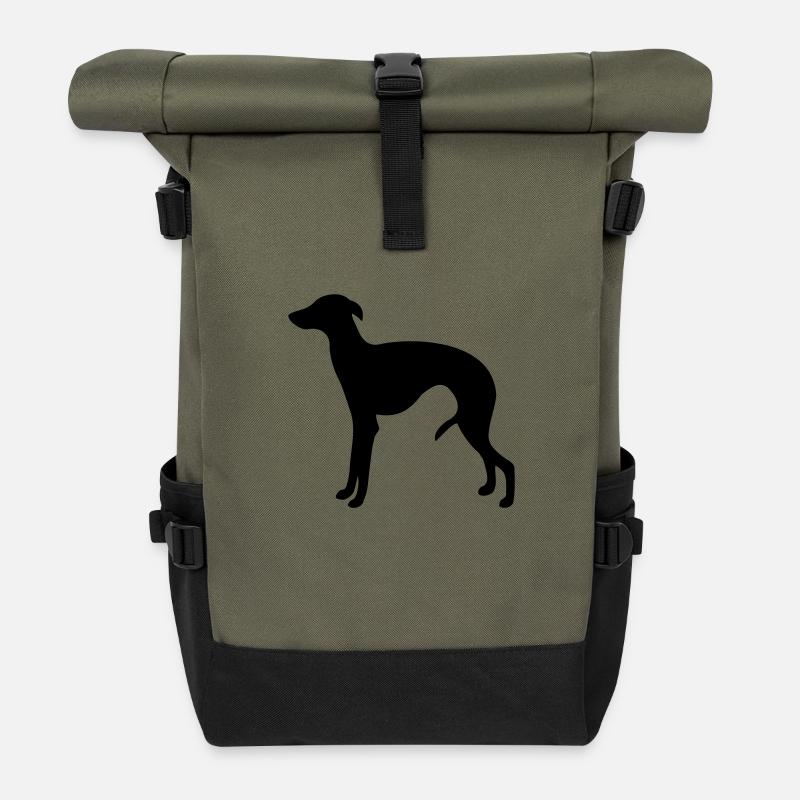 Italienisches Windspiel - Rolltop Rucksack - Olive/Schwarz