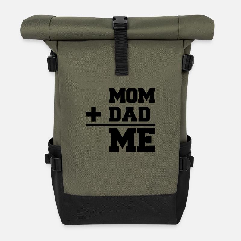 Mom Dad Me - Rolltop Rucksack - Olive/Schwarz