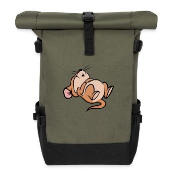 Schlafen Maus - Rolltop Rucksack - Olive/Schwarz - Vorne