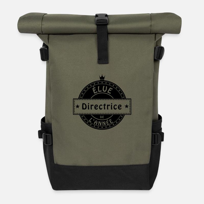 elue directrice - Sac à dos roll top - olive/noir
