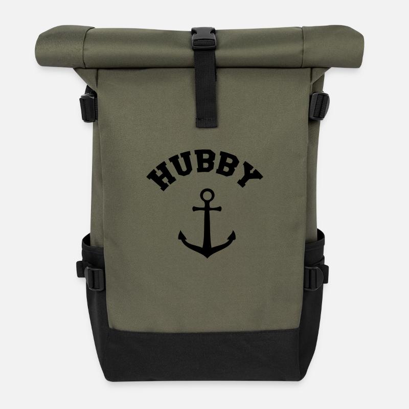 hubby_anchor - Sac à dos roll top - olive/noir