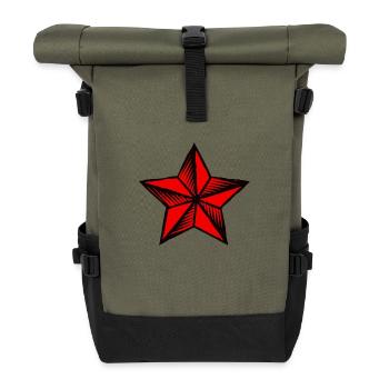 Étoile rouge - Sac à dos roll top - olive/noir - Devant