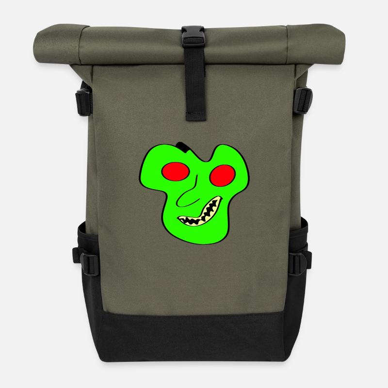 Little Alien - Rolltop Rucksack - Olive/Schwarz