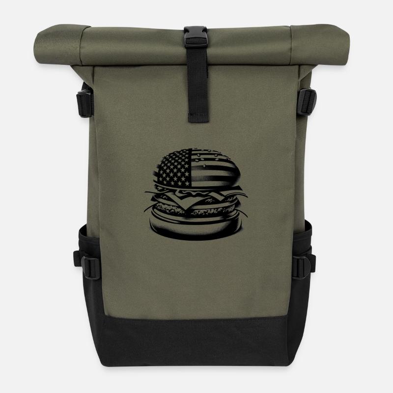 Burger - Rolltop Rucksack - Olive/Schwarz