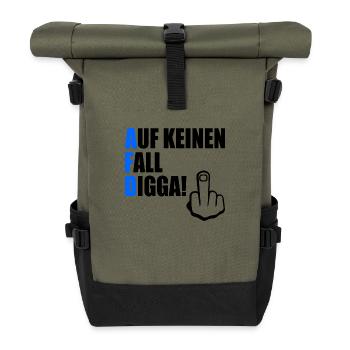 auf keinen fall digga - Rolltop Rucksack - Olive/Schwarz - Vorne