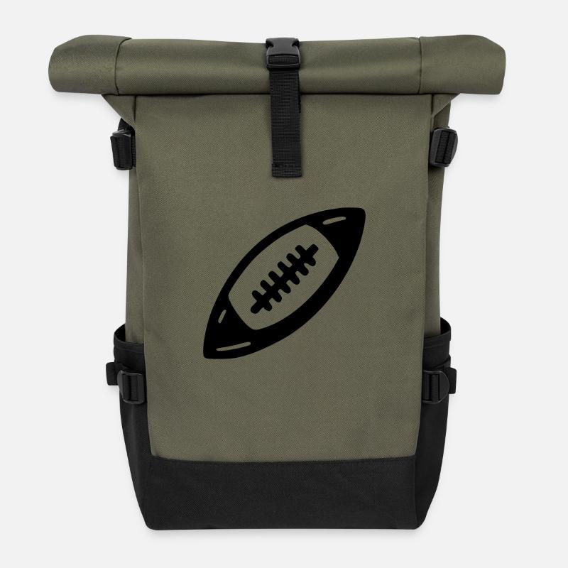 Rugby Football Americain - Roll Top Backpack - olive/black