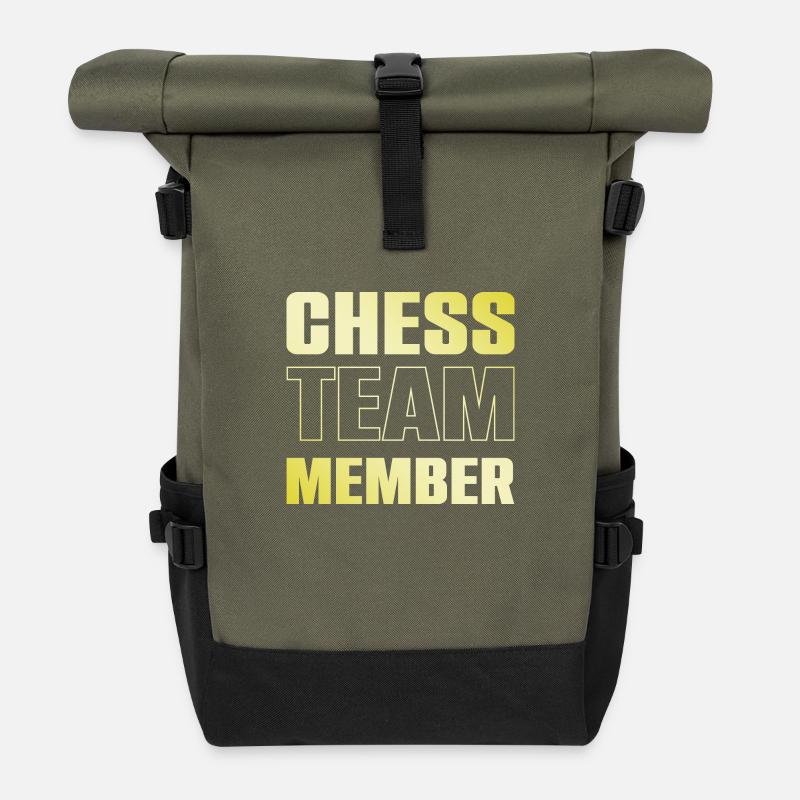 Chess Team - Rolltop Rucksack - Olive/Schwarz