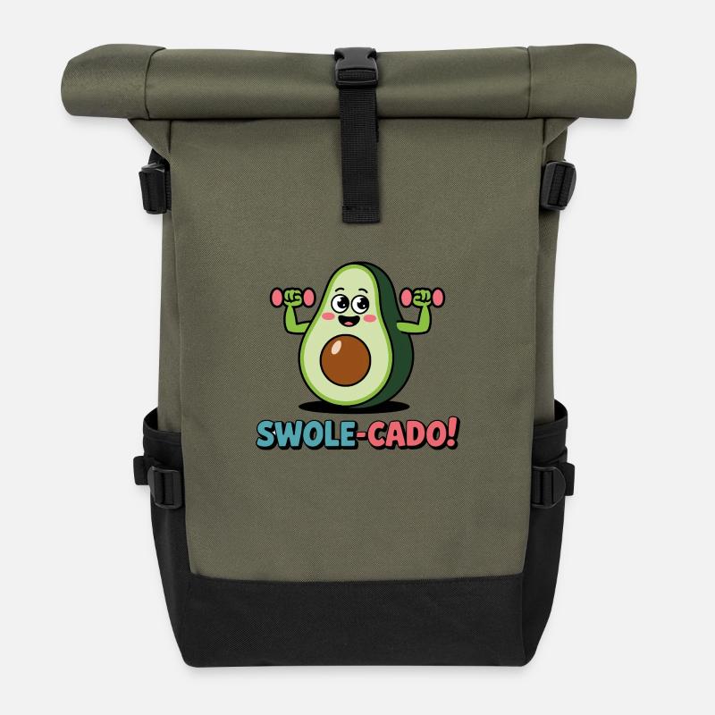 Swole-Cado ! - Rolltop Rucksack - Olive/Schwarz