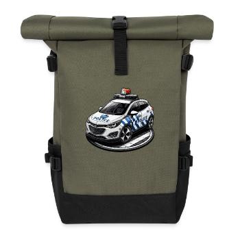 Polizeiauto Deutsch - Rolltop Rucksack - Olive/Schwarz - Vorne