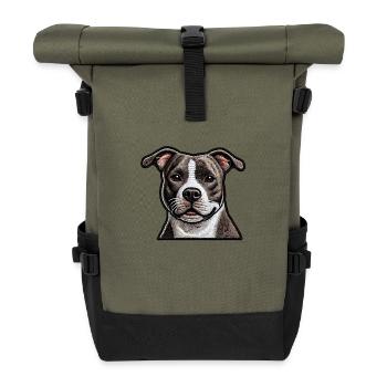 American Staffordshire Terrier - Roll Top Backpack - olive/black - Front