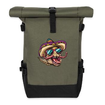 Donkey Funny Sombrero - Roll Top Backpack - olive/black - Front