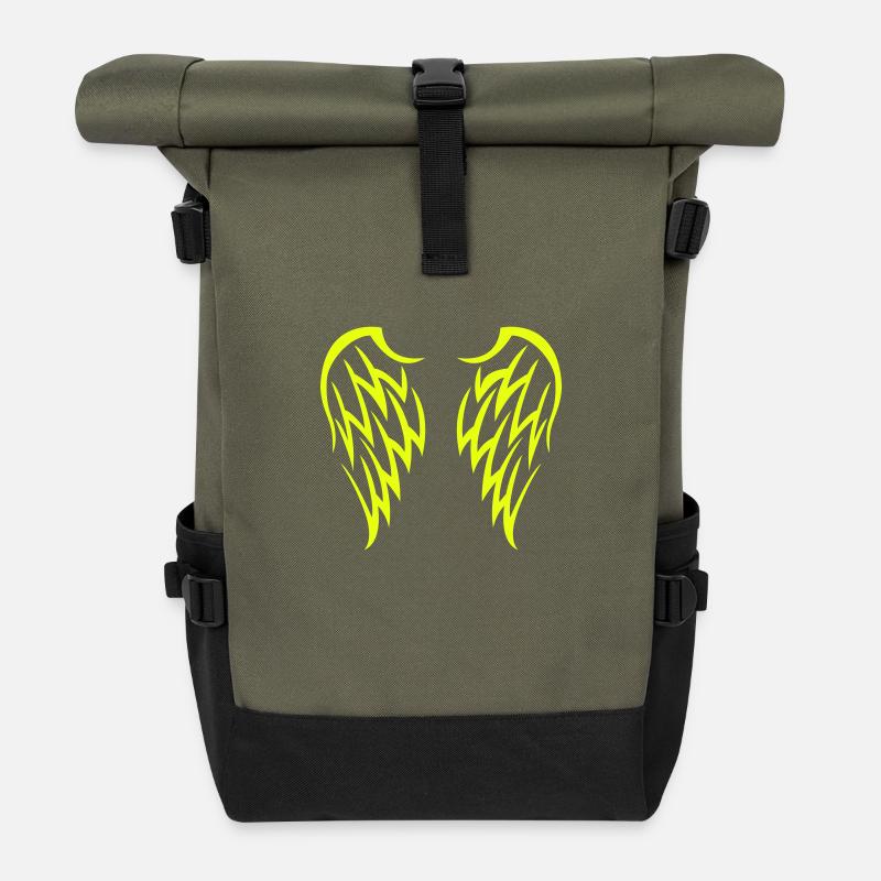 Engelsflügel - Rolltop Rucksack - Olive/Schwarz