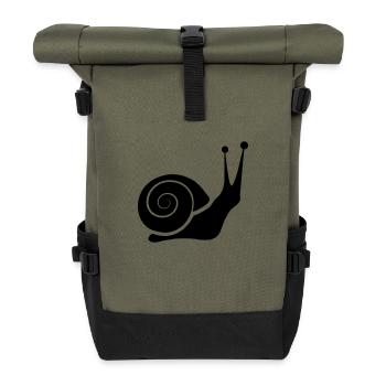 Schnecken Vektor - Rolltop Rucksack - Olive/Schwarz - Vorne