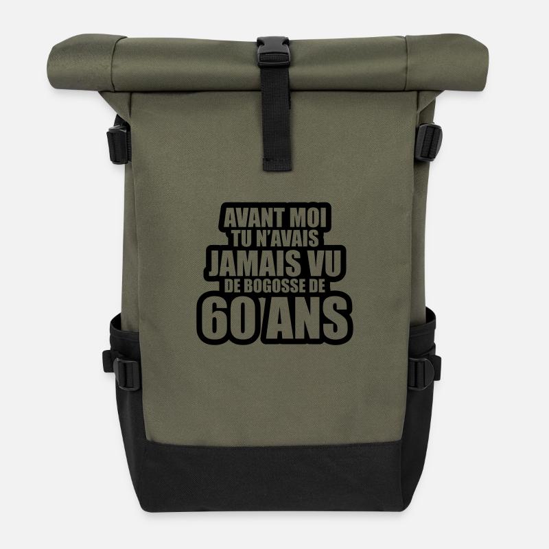 tu n'avais jamais vu de bogosse de 60 ans - Sac à dos roll top - olive/noir