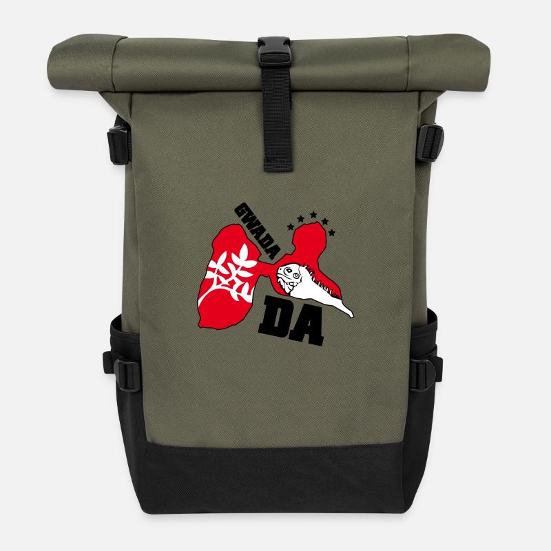 Guadeloupe Gwadada - Sac à dos roll top - olive/noir