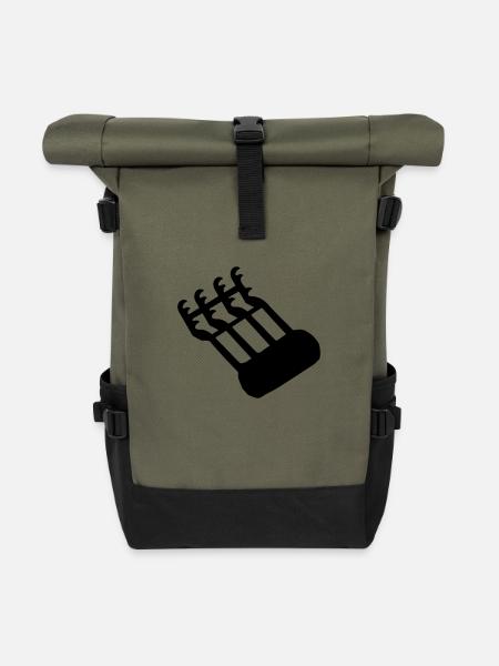 camargue race - Rolltop Rucksack - Olive/Schwarz