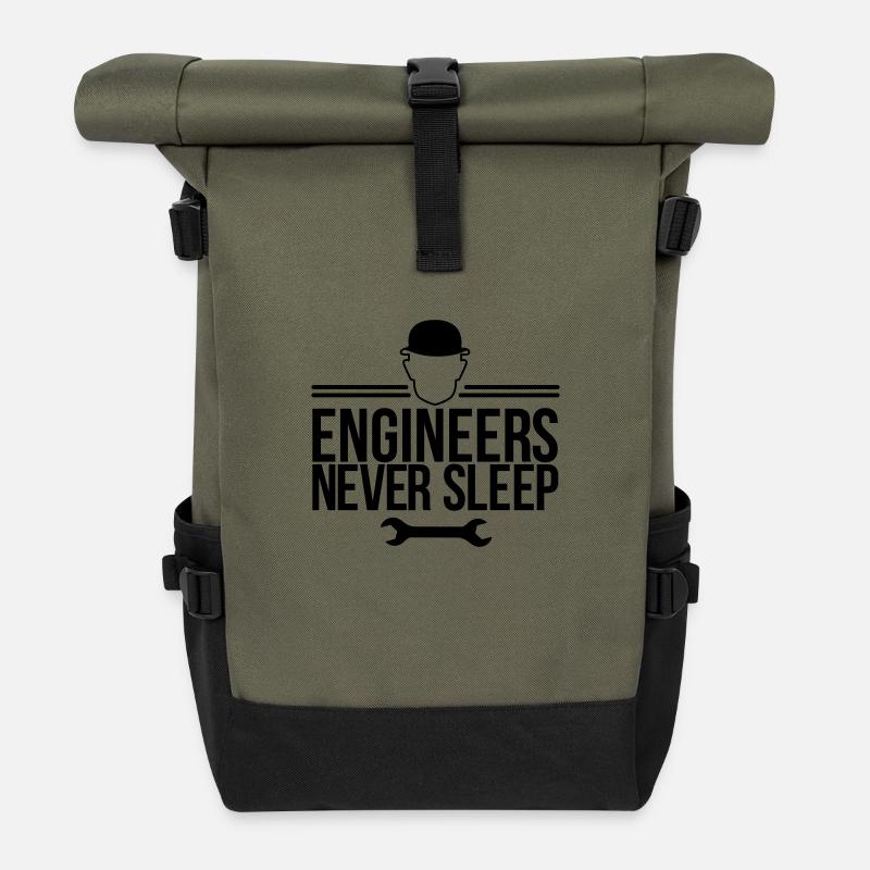 engineer - Roll Top Backpack - olive/black