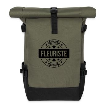 Florist / Flower / Floristin / Fleur / Fleuriste - Roll Top Backpack - olive/black - Front