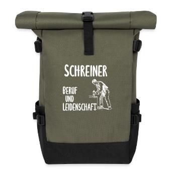 Schreiner - Beruf und Leidenschaft - Rolltop Rucksack - Olive/Schwarz - Vorne