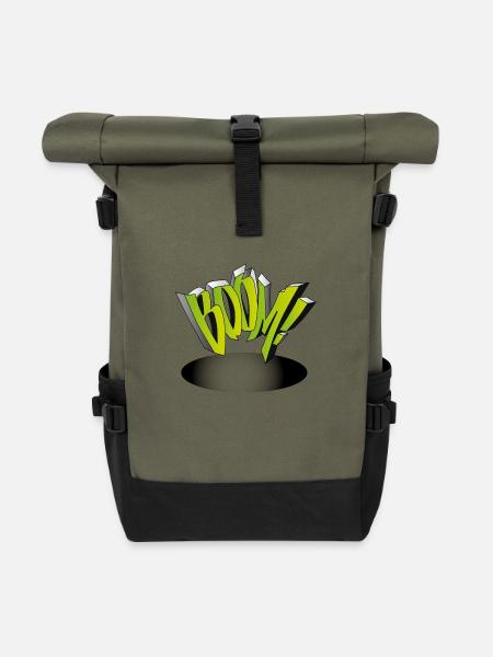 erster comic peng green hier cool LOL shrek - Rolltop Rucksack - Olive/Schwarz