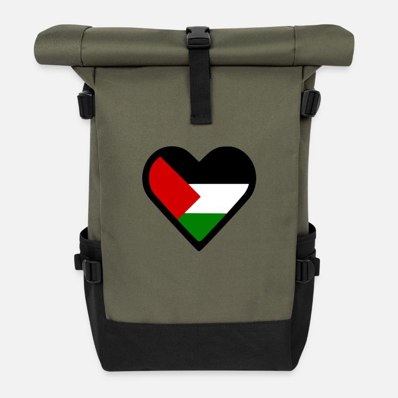 Free palestine - Sac à dos roll top - olive/noir