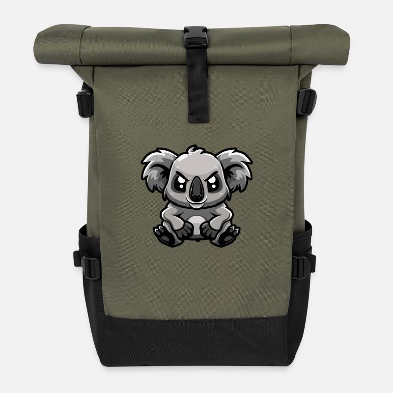 Koala Comic - Rolltop Rucksack - Olive/Schwarz