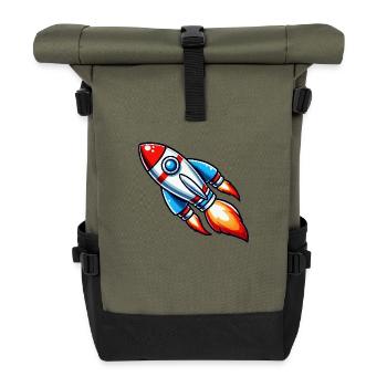 fusée - Sac à dos roll top - olive/noir - Devant