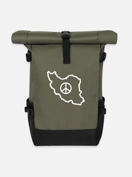 Iran Frieden - Rolltop Rucksack - Olive/Schwarz