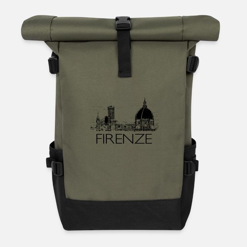 firenze - Sac à dos roll top - olive/noir