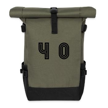 40. 40 JAHRE. 40-JÄHRIGES JUBILÄUM. 40-JÄHRIGES JUBILÄUM. - Rolltop Rucksack - Olive/Schwarz - Vorne