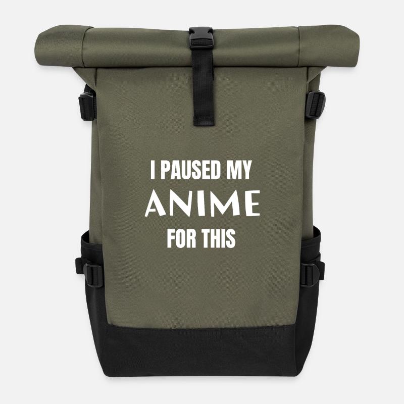 I paused my Anime for this - Roll Top Backpack - olive/black