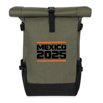 Mexico 2025 Vacation - Roll Top Backpack - olive/black - Front