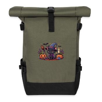 Spooky kitty Halloween 2 - Sac à dos roll top - olive/noir - Devant