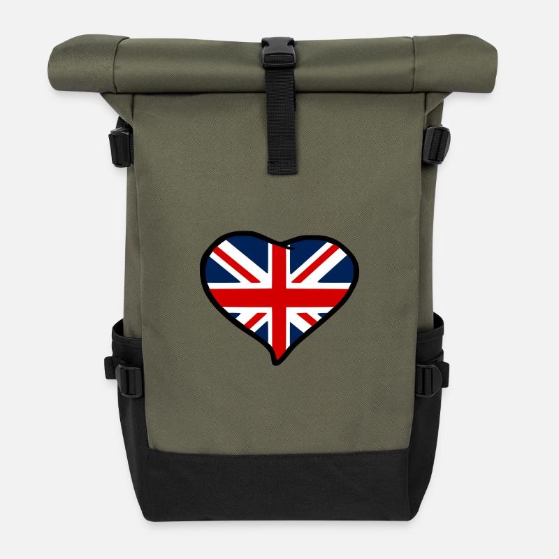Union Jack - Roll Top Backpack - olive/black