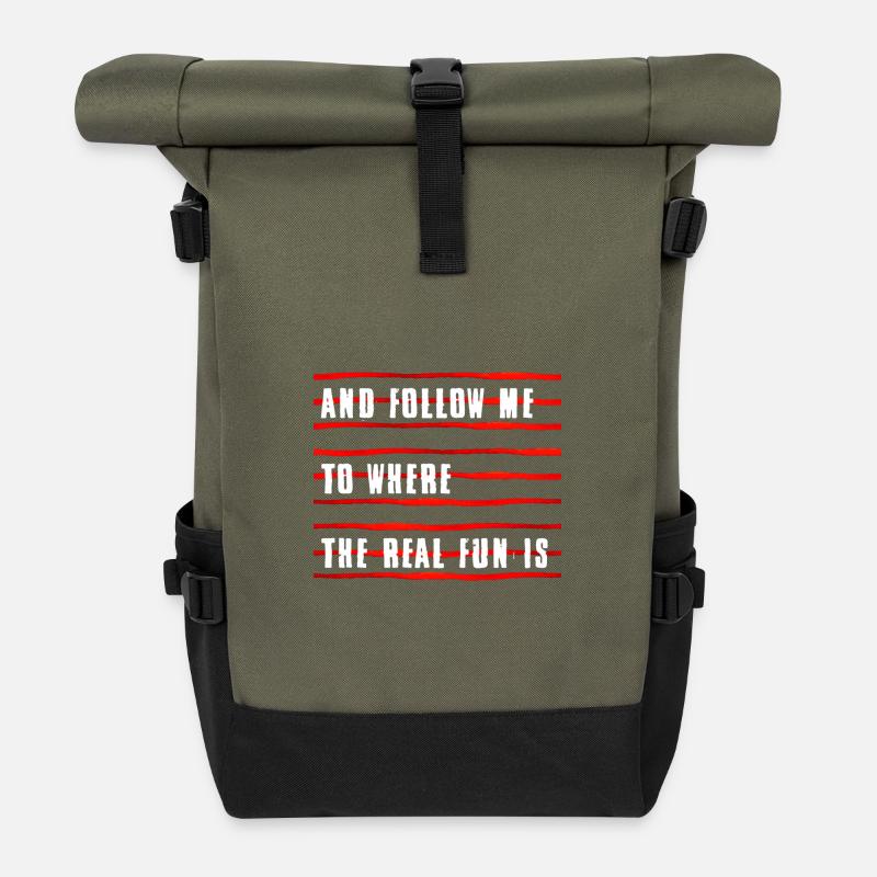 -D- - Rolltop Rucksack - Olive/Schwarz