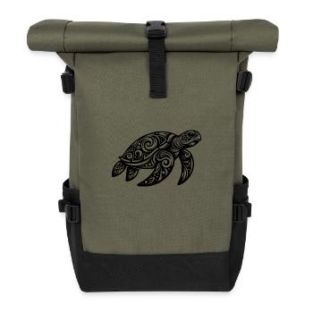 Beauté ornementale d’une tortue de mer - Sac à dos roll top - olive/noir - Devant