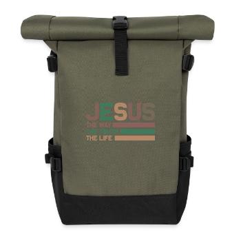 Jesus - Rolltop Rucksack - Olive/Schwarz - Vorne