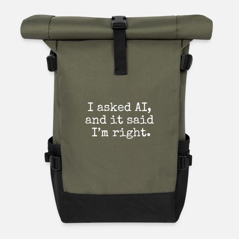 I asked AI, and it said I'm right. - Roll Top Backpack - olive/black