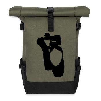 Ballet schuhe - Rolltop Rucksack - Olive/Schwarz - Vorne
