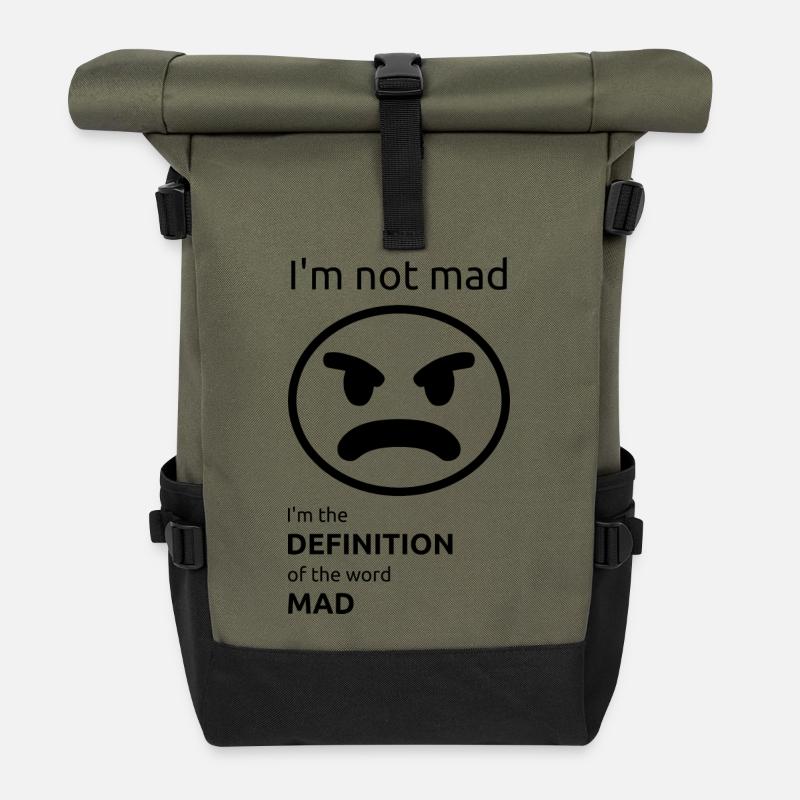 I'm not mad - Roll Top Backpack - olive/black
