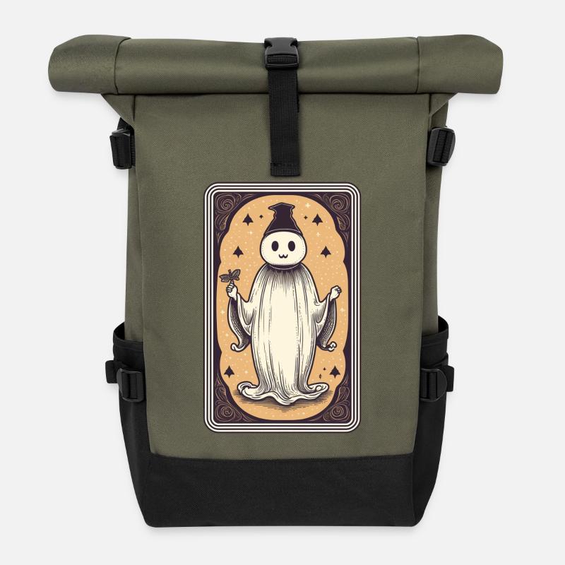 Carte de Tarot Happy Mind - Sac à dos roll top - olive/noir