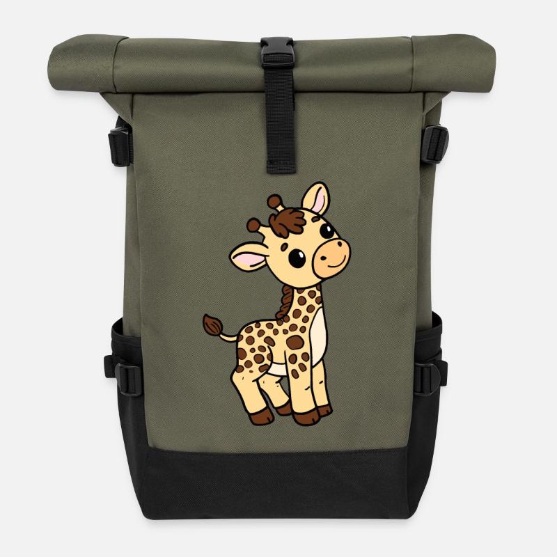 Giraffe - Rolltop Rucksack - Olive/Schwarz