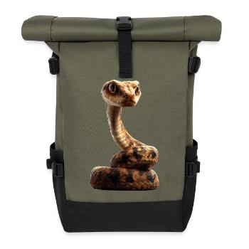 serpent, python, cobra, serpent à sonnettes, serpents - Sac à dos roll top - olive/noir - Devant