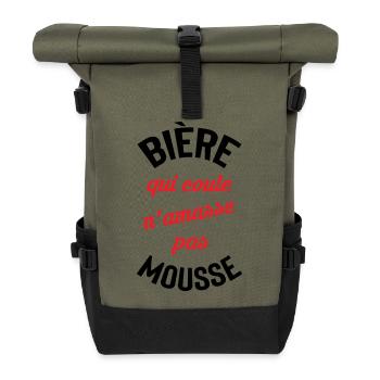 Rolling Beer bildet keinen Schaum - Rolltop Rucksack - Olive/Schwarz - Vorne