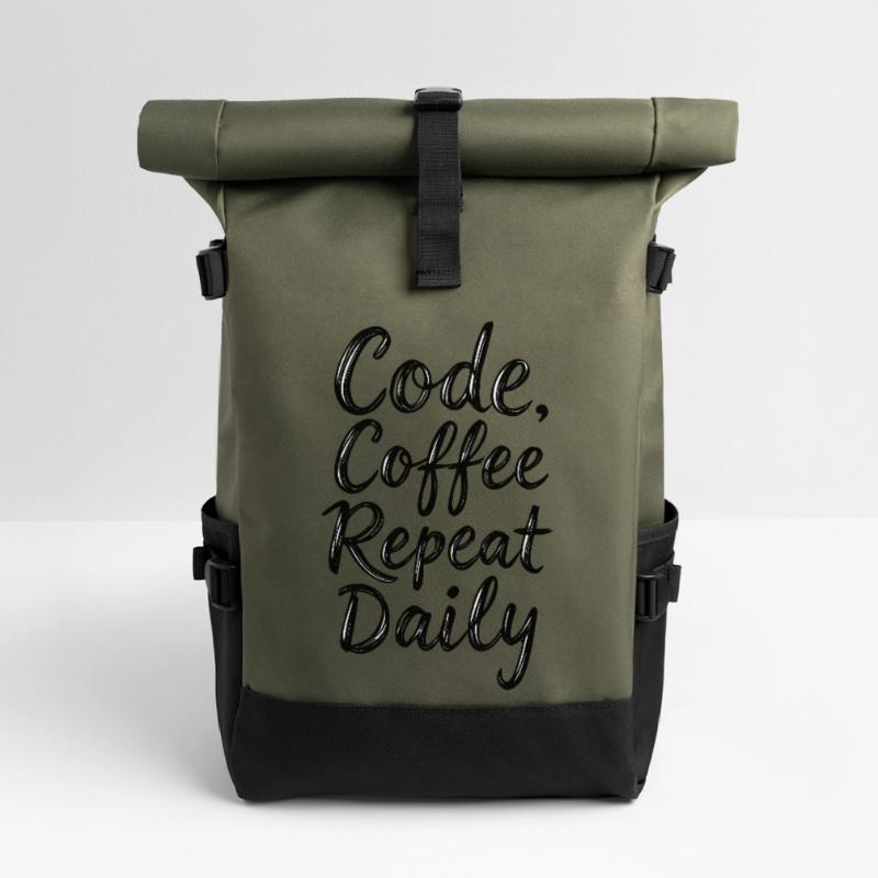 Code Sleep Debug Repeat Programmer Shirt Sac à dos roll top