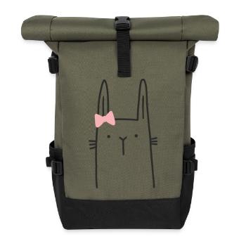 Bunny Girl Easter Bunny - Roll Top Backpack - olive/black - Front