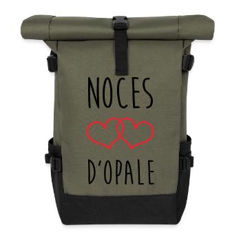 noces d'opale 21 ans d'amour - Sac à dos roll top - olive/noir - Devant