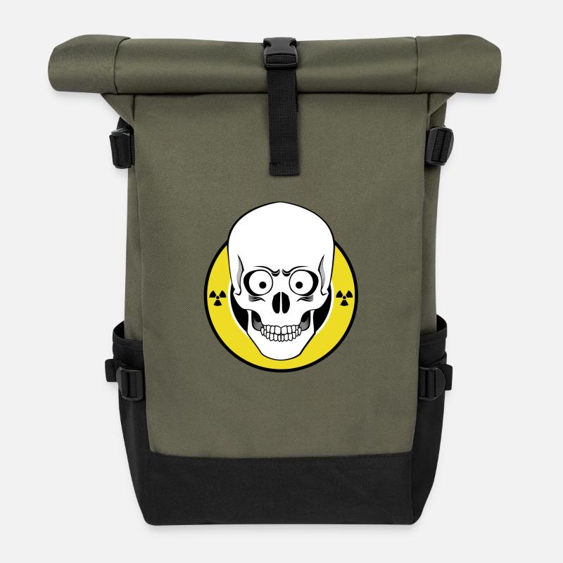 Radioactive Skull - Rolltop Rucksack - Olive/Schwarz