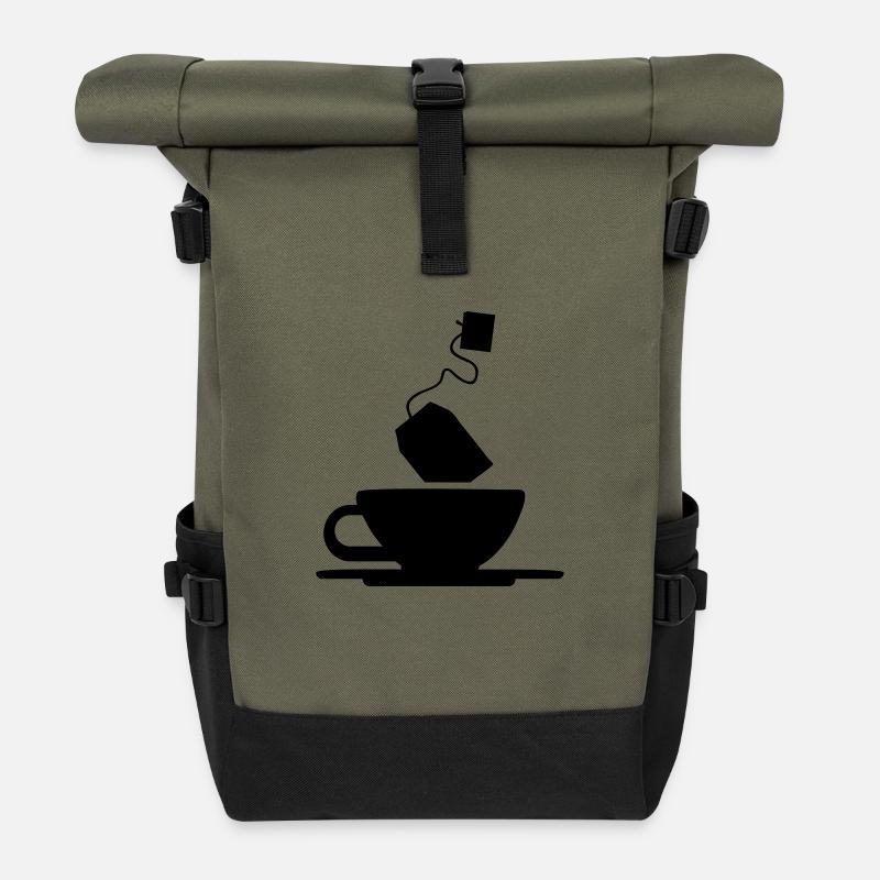 tea_1_f1 - Rolltop Rucksack - Olive/Schwarz